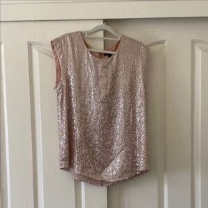 J.Crew Sequin Sleeveless Top - Pink. Size 12